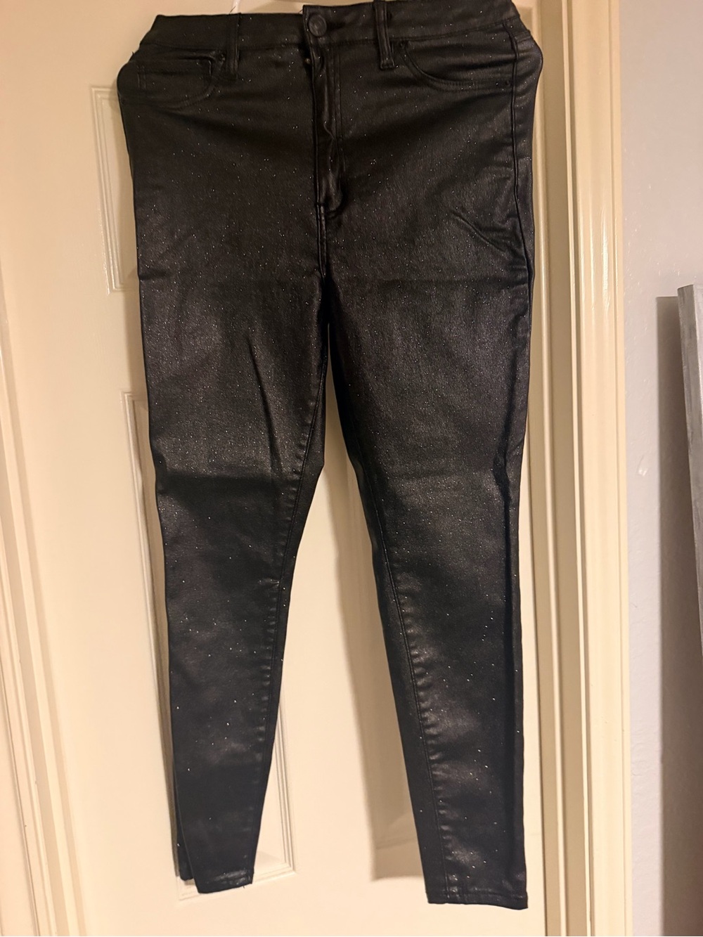 YMI Black Metallic Glitter Hyperstretch Skinny Pants L